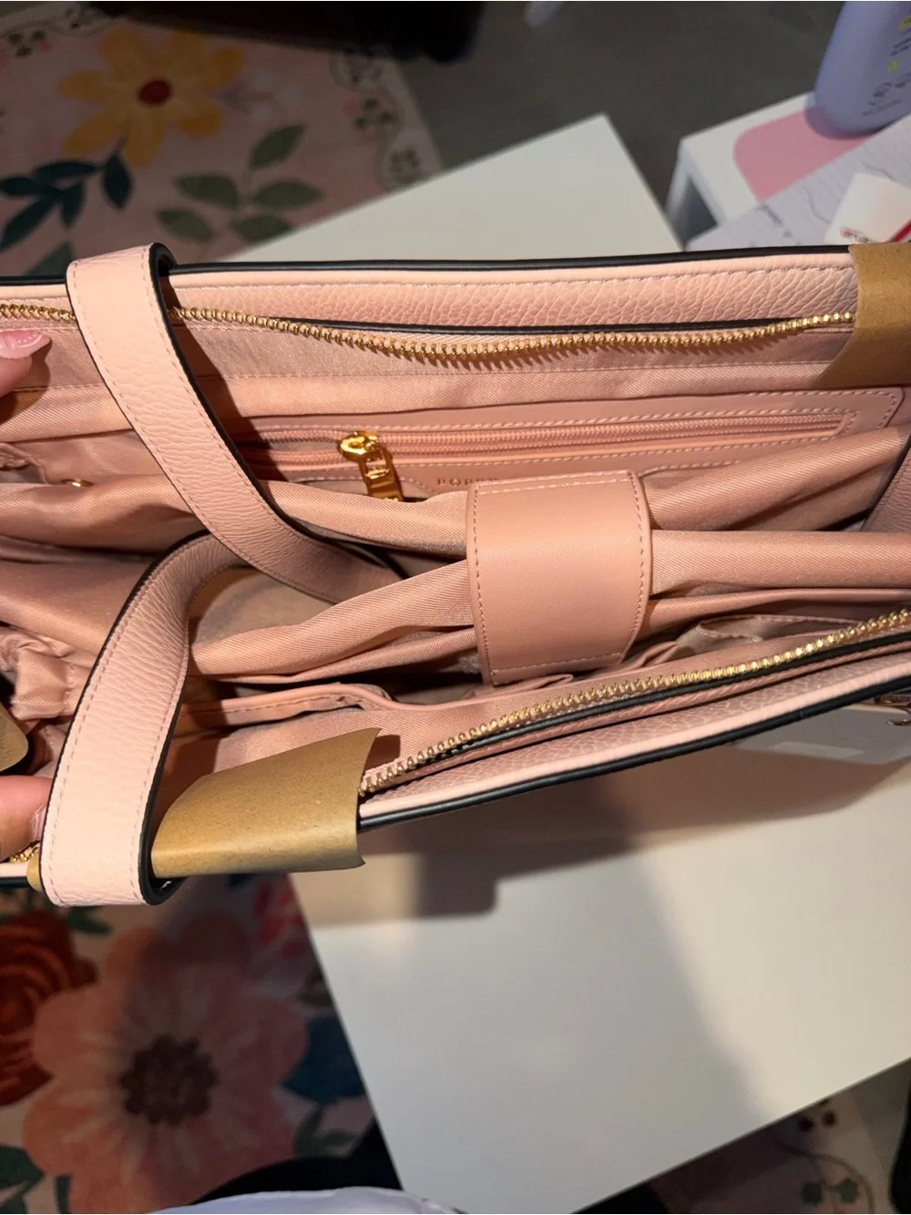 NWT Poppy and Peonies Go-Getter Tote Blush